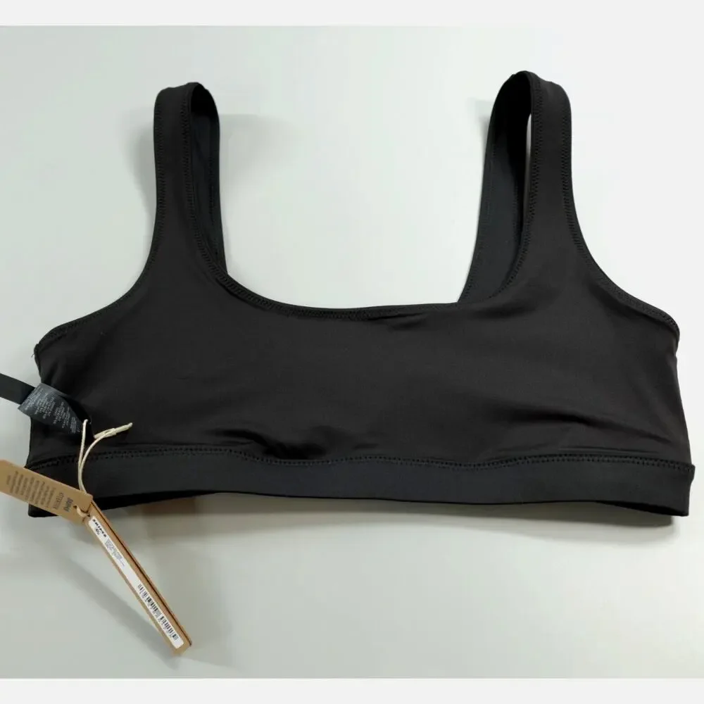 SKIMS Swim Bikini Tank Top Size Large Onyx Sporty Beach